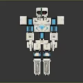 Minecraft Robot Character With White Blue Mechanical Structure And Glowing Blue Elements 3d model