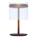 Modern Table Lamp With Copper Pole Black Base And White Lampshade Decorative Ring