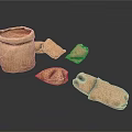 Handmade Natural Material Daily Necessities Clay Pot And Cloth Bags For Home Storage