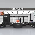 Stenders Exhibition Booth Design With Display Shelves Digital Screen And Products