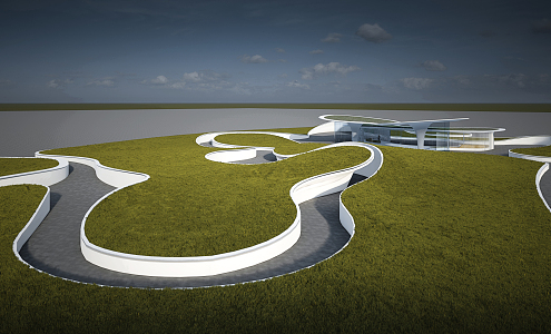 Modern Pavilion Node Flower Sea 3d model