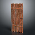 Rustic Brown Wooden Gate With Vertical Slats And Traditional Wood Design Finish