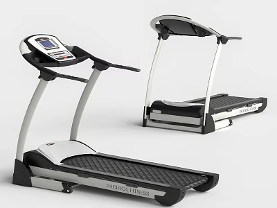 High Quality Sports Equipment Treadmills with Digital Display and Modern Black Silver Running Belt 3d model