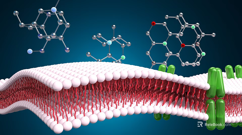 Advanced Medical Device Technology Featuring Molecular Structure And Cell Membrane Design 3d model 