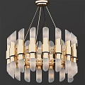 Modern Luxury Chandelier With Golden Frame And Transparent Glass Shades Design