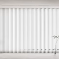 White Venetian Blinds Decor Modern Minimalist Room with Potted Plant