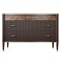 Modern Luxury Storage Cabinets with Herringbone Wood Grain Golden Handles and Dark Light Color Designs