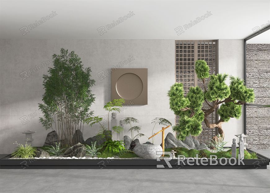 New Chinese style landscape sketch courtyard landscape model