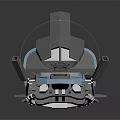 Futuristic Lego Style Sci Fi Spaceship Model With Cockpit And Metallic Engines