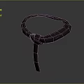 Gray Fabric Loop Accessory Featuring Intricate Knot And Metal Ring Design