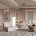 Quiet Living Room Sofa Lazy Sofa Floor Lamp Ornaments 3d model