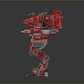 Red Armored Mechanical Robot Featuring Futuristic Sci Fi Design And Detailed Mechanical Arms