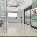Modern Meitu Shi Specialty Store Interior Featuring Marble Reception Counter Display Shelves And Paint Products