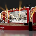 Pechoin Vintage Stage Design with Old Shanghai Theme Red Decorations and Black White Street View