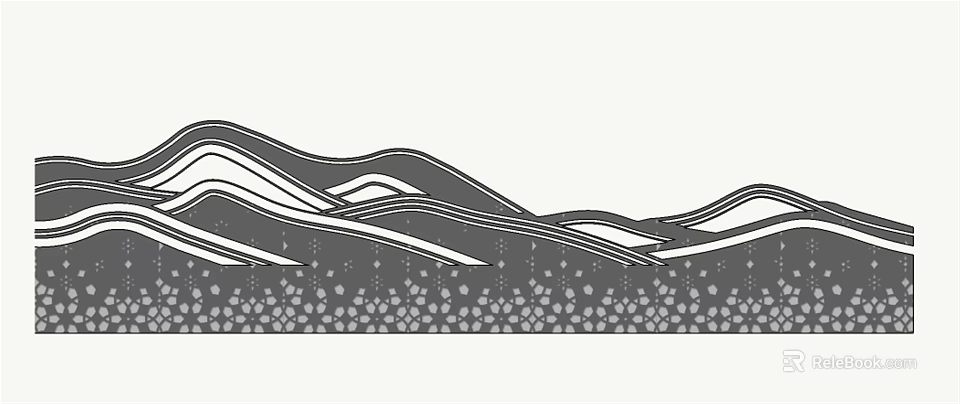 Modern Feature Wall Design With Wavy Lines And Dot Patterns For Interior Decor 3d model 
