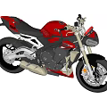 Red Sporty Motorcycle With Black Seat Silver Exhaust And Modern Body Design