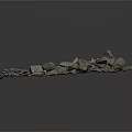 Gray Crushed Stone Construction Aggregates Scattered for Building And Road Base Materials 3d model