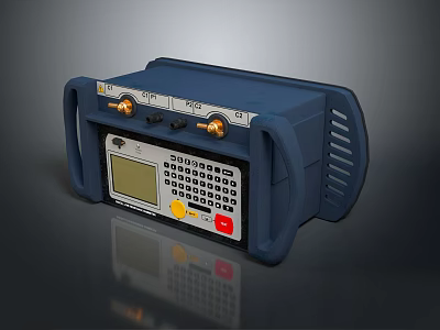 Portable Blue Electronic Measuring Device With Display Screen And Control Interfaces 3d model