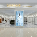 Modern Popular Women's Clothing Store White Steel Style Clothing Store 3d model