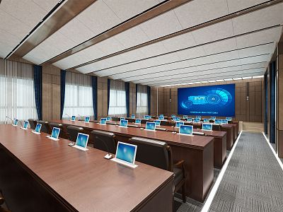 Modern conference room report hall 3d model