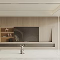 Modern TV background wall 3d model