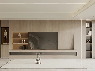 Modern TV background wall 3d model