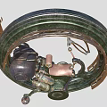 Vintage Green Motorcycle With Classic Metal Frame And Comfortable Leather Seat