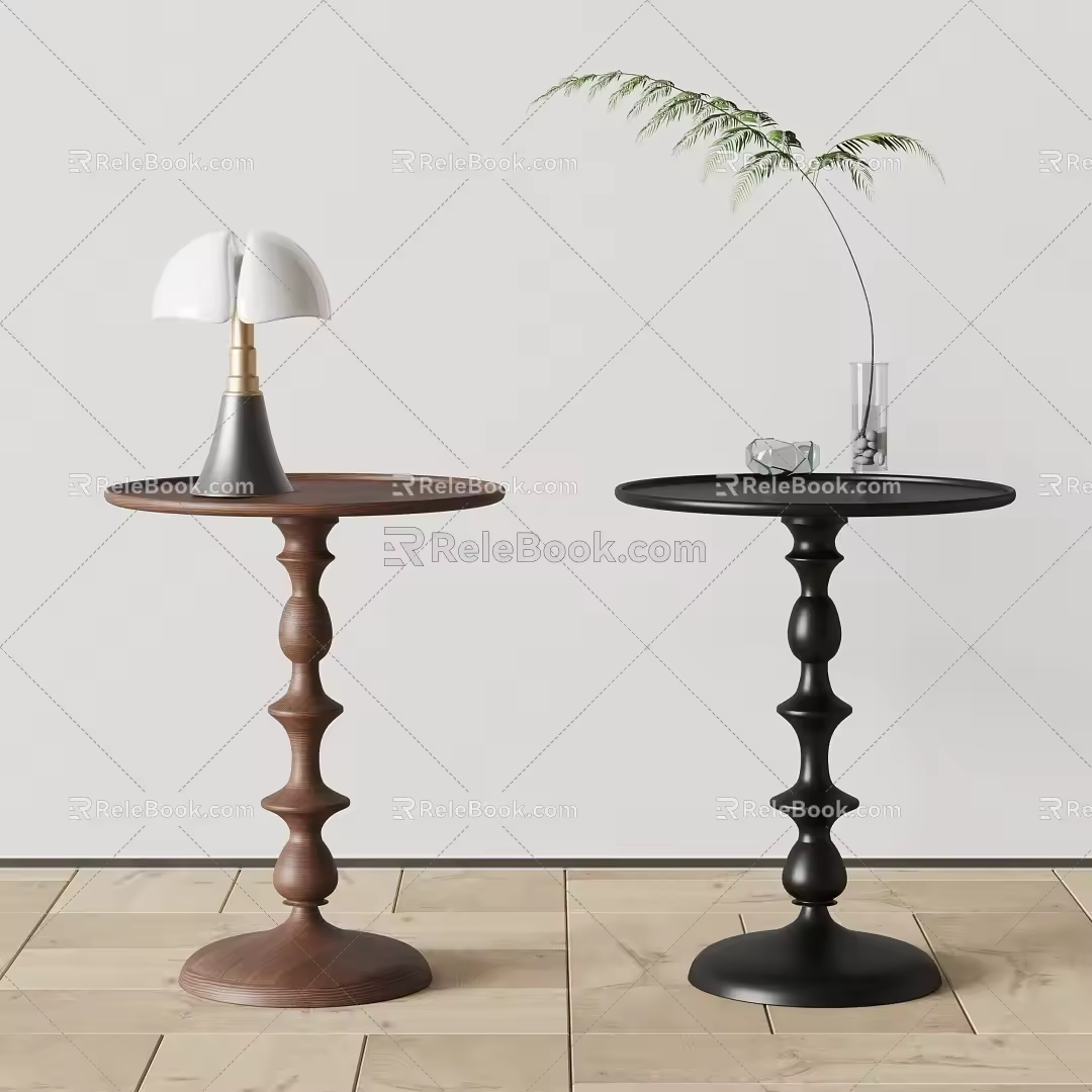 Tradition modern side table solid wood side table 3d model