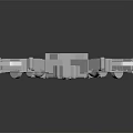 Grey Mechanical Industrial Equipment with Two Arm like Structures Green Purple Screens Gears and Buttons