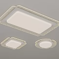 Modern Ceiling Lights With Rectangle Round Shapes White Lampshade Sleek Design 3d model