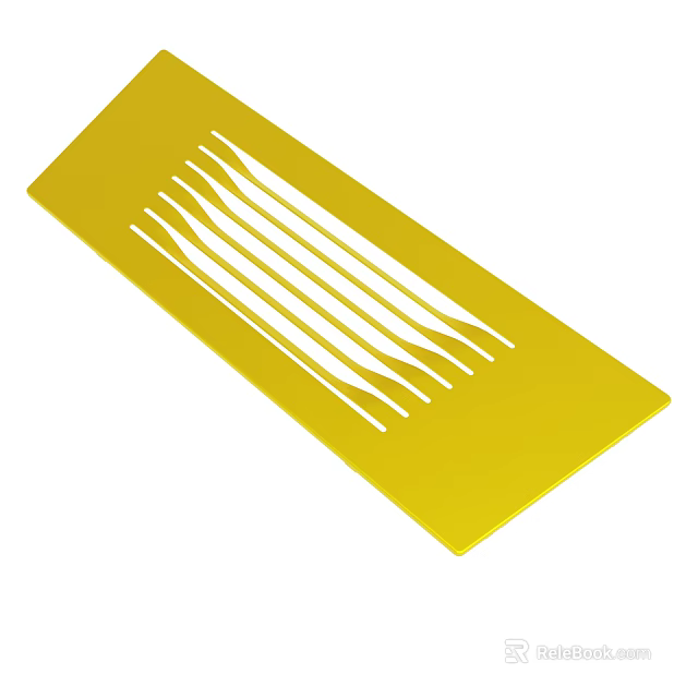 Yellow Plastic Flat Tool With White Striped Design For Craft Use 3d model 