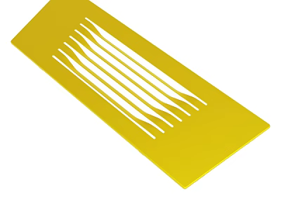 Yellow Plastic Flat Tool With White Striped Design For Craft Use 3d model