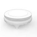Dark Brown Wooden Round Base With Ornate Carved Patterns And Decorative Curved Feet
