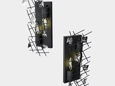 Modern Black Wall Sconce With Crystal Accents For Contemporary Home Lighting 3d model