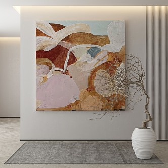 Modern abstract painting decorative painting 3d model