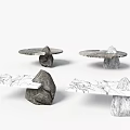 Modern Marble Coffee Tables With Irregular Stone Base And Unique Tabletop Design 3d model