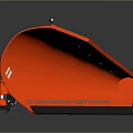 Red Snow Plow With HYDRA TECH Brand Black Frame And Wheels 3d model
