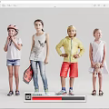 Modern multiplayer child character 3d model