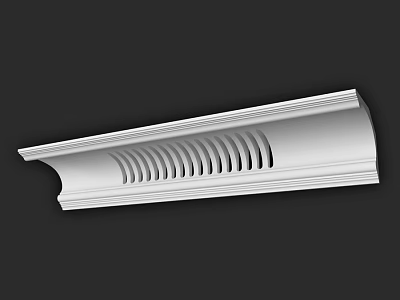 Elegant White Decorative Molding With Grooved Design For Interior Architectural Trim 3d model