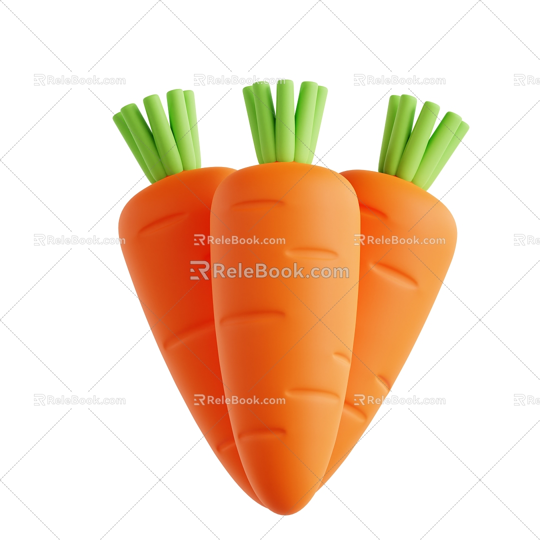 Carrot Vegetable Crops Cartoon Carrot 3d model