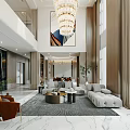 Modern Duplex Living Room Interior Design With Open Layout Marble Floor And Chandelier