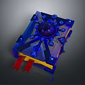 Creative Decorative Ornament Set With Blue LED Lights Starry Design And Geometric Base