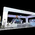 Future Light Space Station Exhibition With Astronaut Figure Space Capsule And Planet Models 3d model