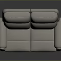 Light Gray Leather Two Seater Sofa With Modern Design And Plush Cushioned Seats