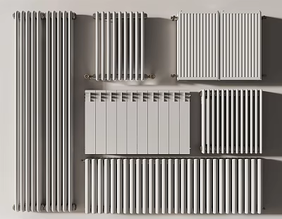 Different Types Of Modern Metal Radiators For Home Heating Systems 3d model
