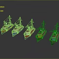 Colorful Toy Boat Play Equipment with Masts Arranged in a Row for Kids