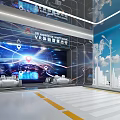 VR Experience Exhibition Hall With Virtual Scene Display And Interactive Tech Devices