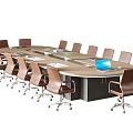 Modern Conference Table and Chair Office Chair Long Conference Table 3d model