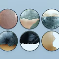 New Chinese Style Round Frame Painting Round Hanging Painting 3d model