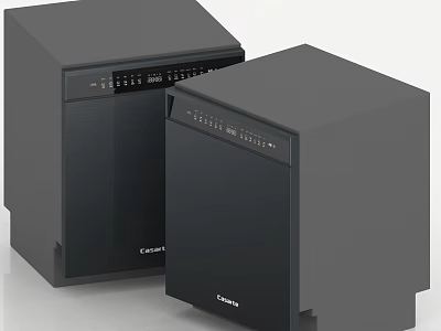Two Black Cuisinart Kitchen Appliances Side By Side With Sleek Modern Design 3d model